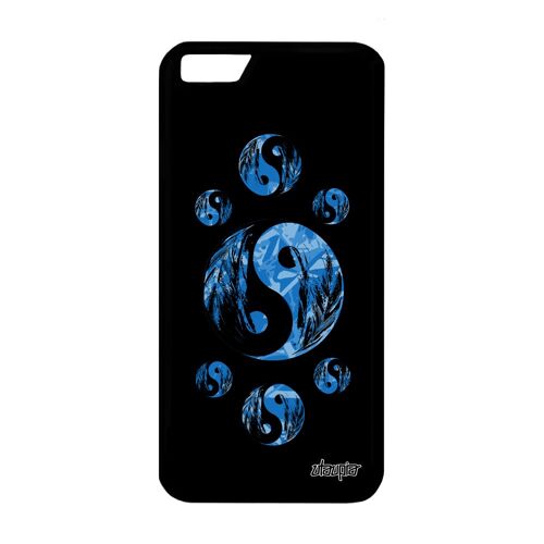 Coque iPhone 6 6S silicone Yin et Yang plume energie portable garcon noir