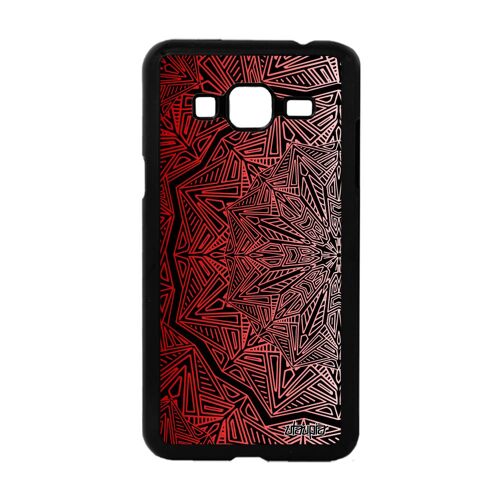 Coque J3 Mandala Bouddhisme Rouge Mystique Etui Imprimé Tibetain Samsung Galaxy J3