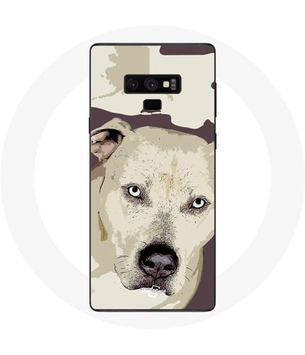 Coque pour Samsung Galaxy Note 9 Chien de Pitbull Blanc