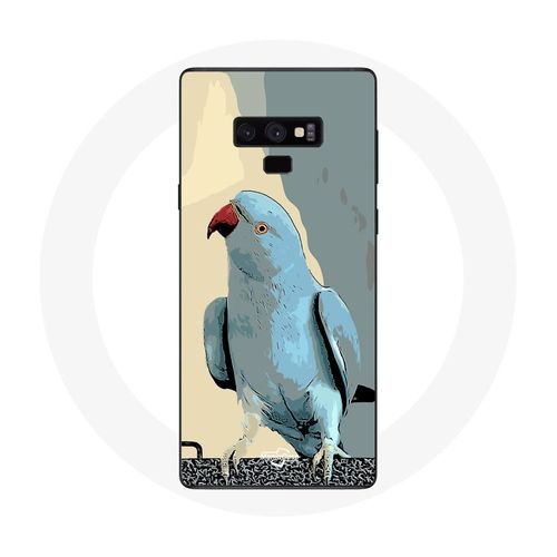 Coque Pour Samsung Galaxy Note 9 Perruches Perroquets Bleu