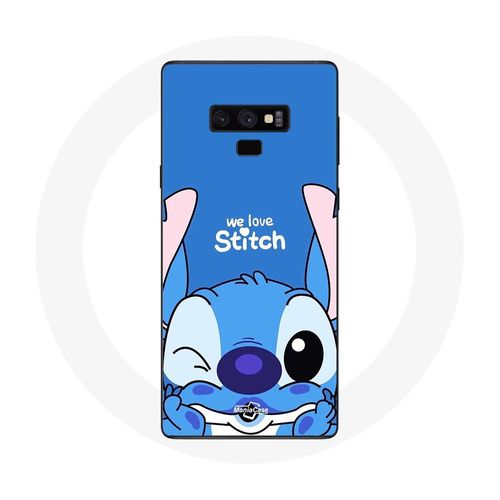Coque Pour Samsung Galaxy Note 9 Stitch Mignon Fond Bleu