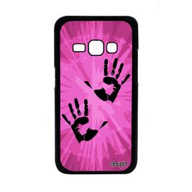Coque Silicone J1 2016 Empreinte Main Soleil Noir Gel Femme Swag Samsung Galaxy J1 2016