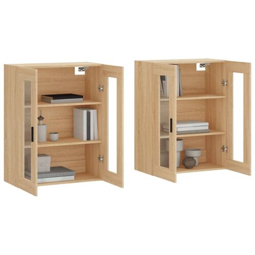 Vidaxl Armoires Murales 2 Pcs Chêne Sonoma Bois D'ingénierie