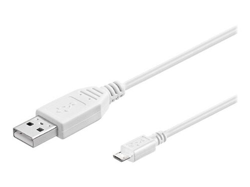 goobay - Câble USB - Micro-USB de type B (M) pour USB (M) - USB 2.0 - 5 m - blanc