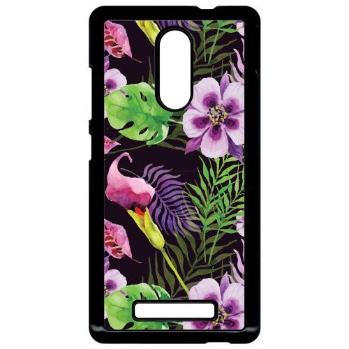 Coque Xiaomi Redmi Note 3 - Fleurs Floral - Noir