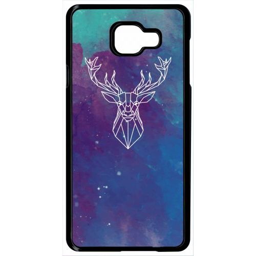 Coque Pour Smartphone - Hyper Animals Space Cerf - Compatible Avec Samsung Galaxy A7 (2016) - Plastique - Bord Noir