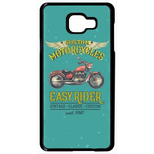 Coque Pour Smartphone - Moto Rtro Easy Rider - Compatible Avec Samsung Galaxy A7 (2016) - Plastique - Bord Noir
