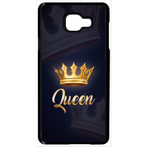 Coque Pour Smartphone - Queen Fond Noir - Compatible Avec Samsung Galaxy A7 (2016) - Plastique - Bord Noir