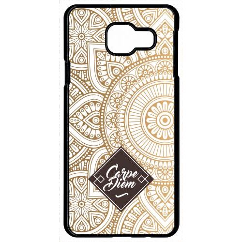 Coque Pour Smartphone - Carpe Diem Modif Orient Fond Blanc - Compatible Avec Samsung Galaxy A9 (2016) - Plastique - Bord Noir