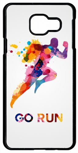 Coque Pour Smartphone - Go Running Motivation - Compatible Avec Samsung Galaxy A9 (2016) - Plastique - Bord Noir
