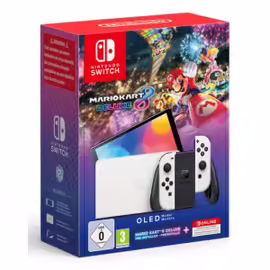 Pack Nintendo Switch OLED blanche + Mario Kart 8 Deluxe (préinstallé) (Import Italien)