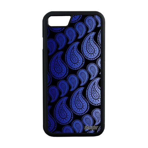 Coque Pour Iphone 7 Silicone Motif Cachemire Indien Bleu Motif Unique De