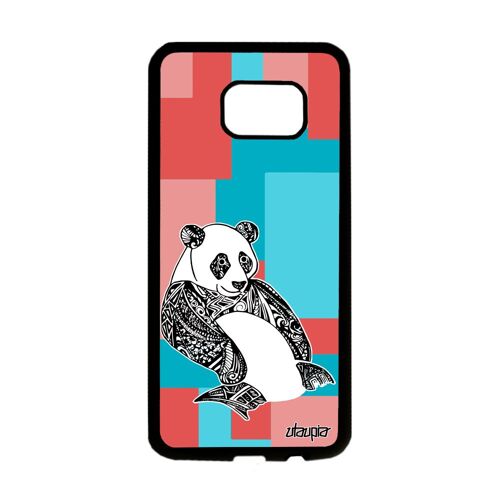 Coque Panda Silicone Samsung S7 Edge Mobile Bumper Ecologie Animaux Carré Samsung Galaxy S7 Edge