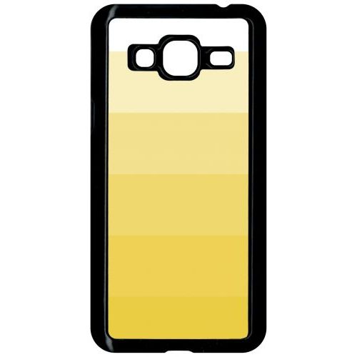 Coque Pour Smartphone - Degrad Jaune - Compatible Avec Samsung Galaxy J3 - Plastique - Bord Noir