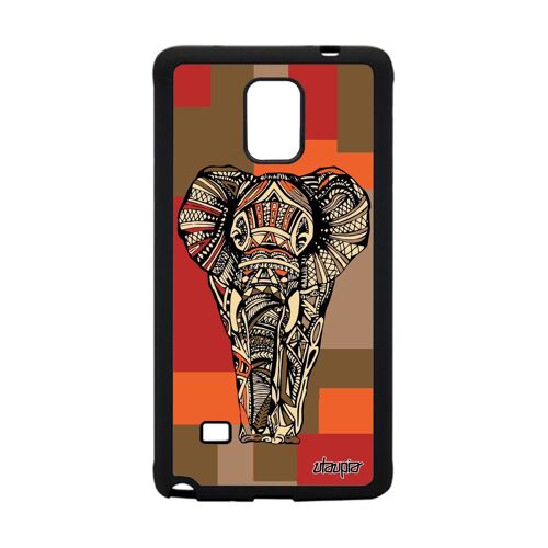 Coque silicone Samsung Galaxy Note 4 elephant telephone noir et blanc tribal zen