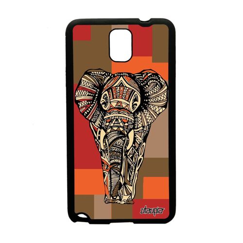 Coque pour Samsung Note 3 silicone elephant zen Marron carré telephone de Samsung Galaxy Note 3