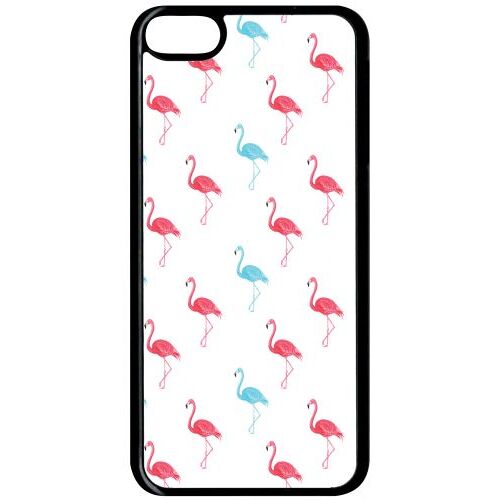 Coque pour smartphone - Flamand rose - compatible avec apple Ipod Touch 6 - Plastique - bord Noir
