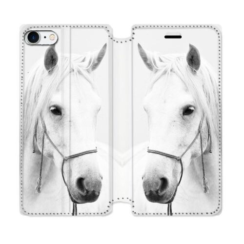Housse Cuir Portefeuille Pour Iphone 7 / 8 / Se (2020 / 2022) Animal Cheval Cristal