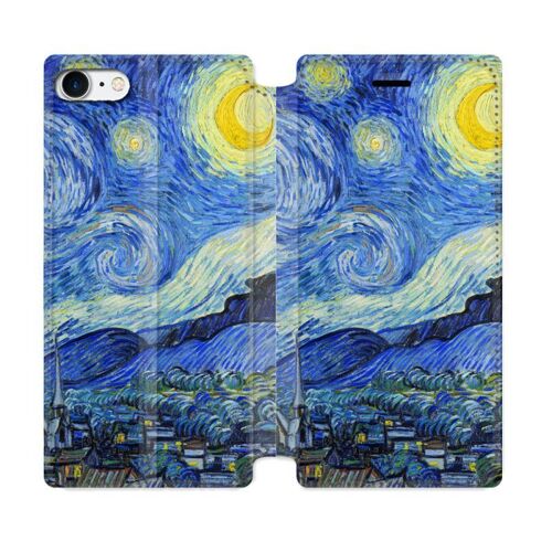 Housse Cuir Portefeuille Pour Iphone 7 / 8 / Se (2020 / 2022) Peinture La Nuit Étoilée