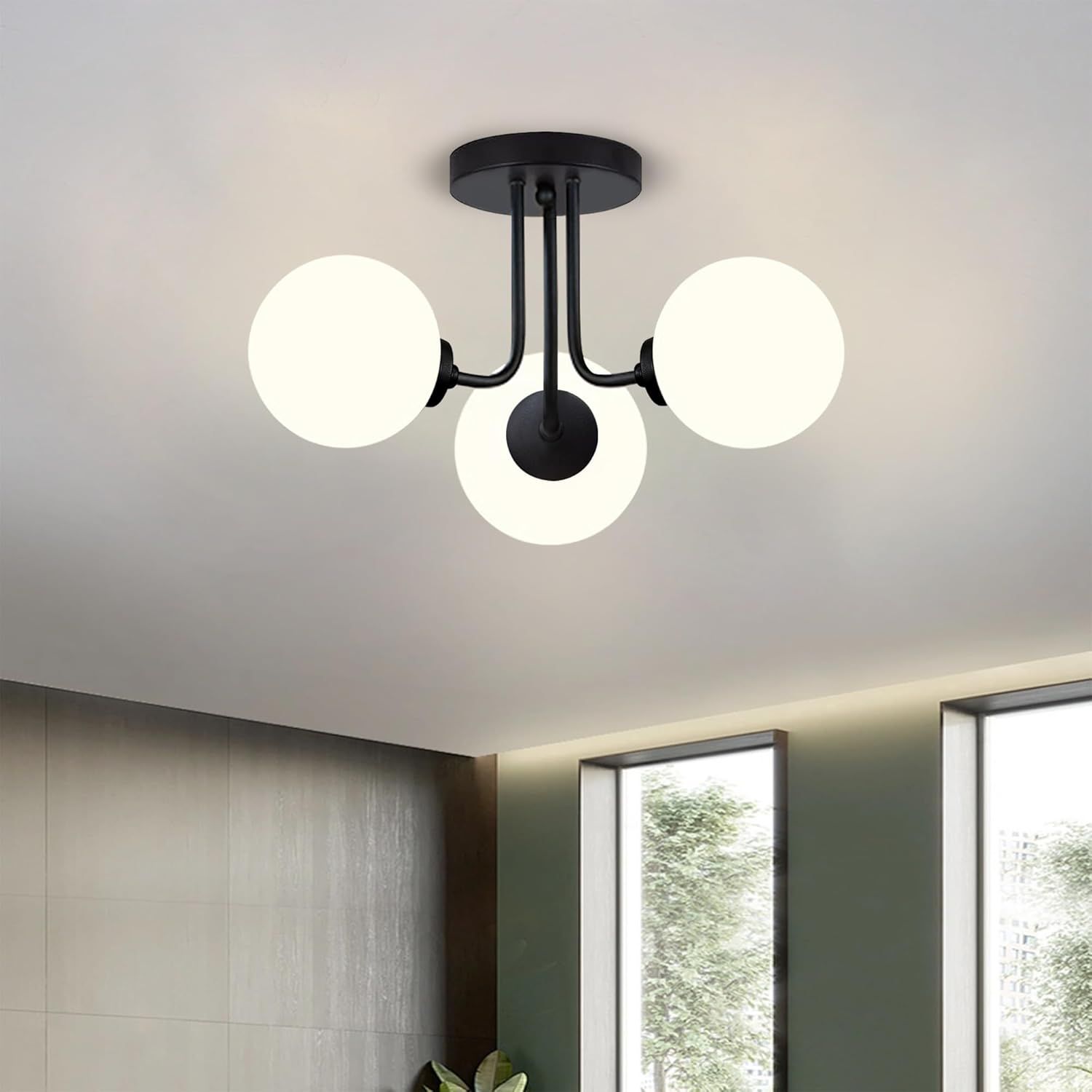 Plafonnier Globe En Verre Pour Intérieur 1xE27 Ariscani Eglo Iluminación