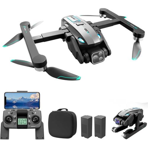 Drone Gps Avec Caméra 1080p Moteur Sans Balais,Drone Radiocommandé Adulte Objectif Esc 180°,Localisation Du Flux Optique,Retour Automatique Gps,Suivre Intelligemment,Batterie Haute Capacité
