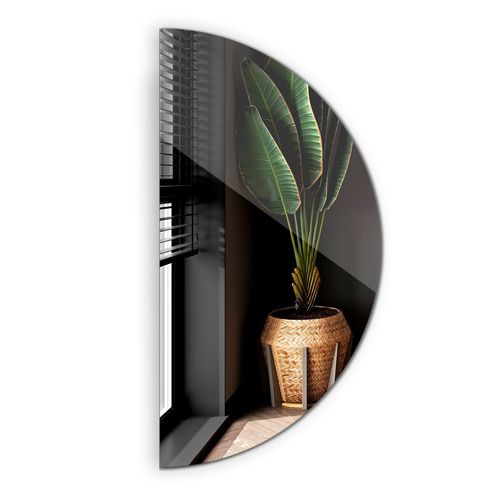 Tulup Mural Asymétrique Miroir DemiRond 30 x 60 Design original Miroir de maquillage de maquilleur de rasage pour Entrée Séjour Bureau Salle de bain Couloir Miroir scandinave miroir moderne