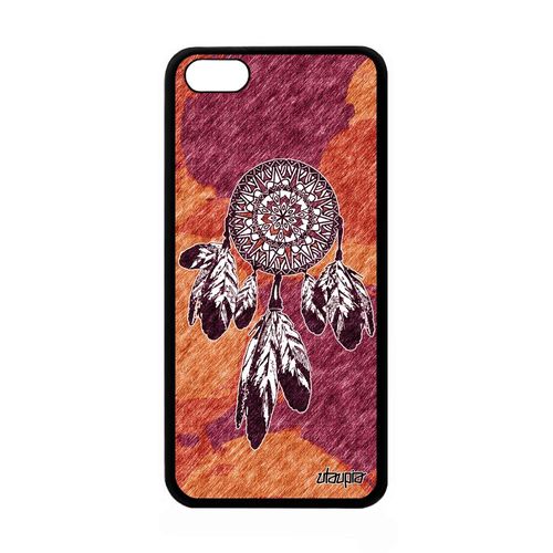 Coque Apple Iphone 5c Silicone Attrape Reve Marron Capteur De Ethnic Etoile Inca