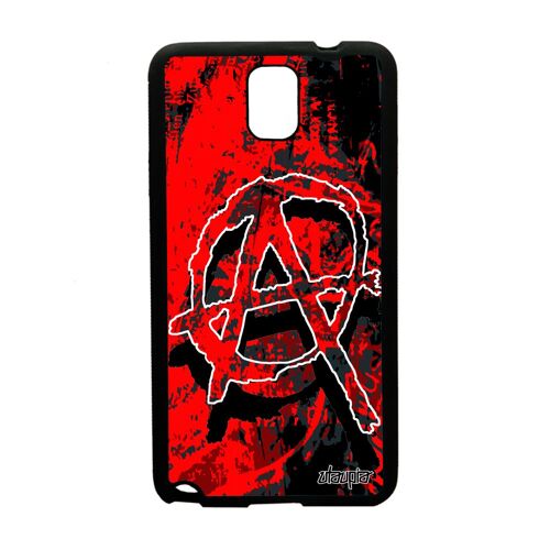 Coque silicone pour Samsung Galaxy Note 3 anarchie hardrock street art Rouge tag