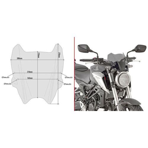 Bulle Moto Givi 300 R (19) - Honda Cbr 125 Et Cb 300 R (2018 À 2020)