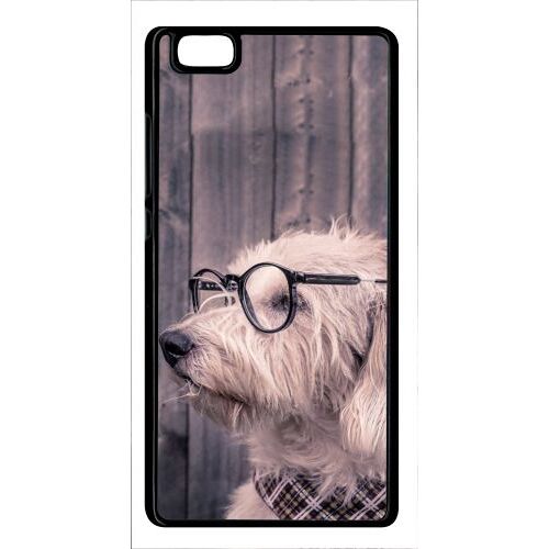 Coque Pour Smartphone - Chien - Compatible Avec Huawei P8 Lite (2015) - Plastique - Bord Noir