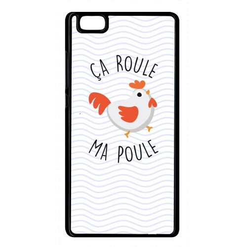 Coque Pour Smartphone - A Roule Ma Poule - Compatible Avec Huawei P8 Lite (2015) - Plastique - Bord Noir
