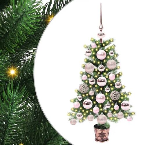 vidaXL Sapin de Noël avec 150 LED avec support Vert 65 cm PE