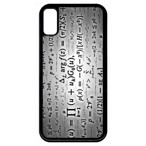 Coque Pour Smartphone - Calcul Pi Math Fond Argent - Compatible Avec Apple Iphone 8 - Plastique - Bord Noir