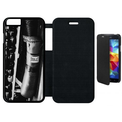 Etui A Flip Flap - Sac De Boxe Black And White - Compatible Avec Apple Iphone 6s - Plastique - Bord Noir