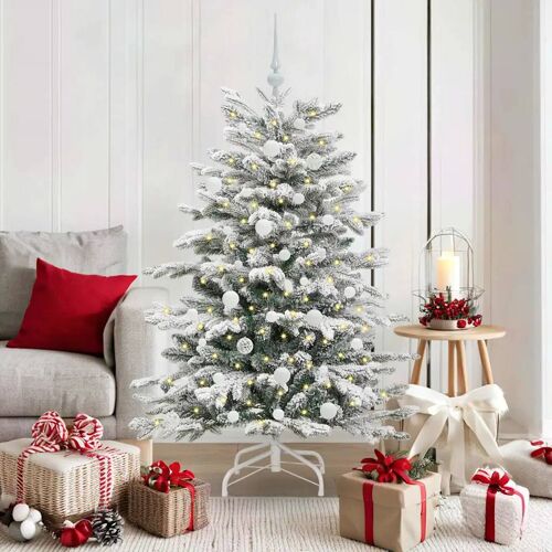 vidaXL Sapin de Noël Artificiel à Branches Articulées Blanc 150 cm