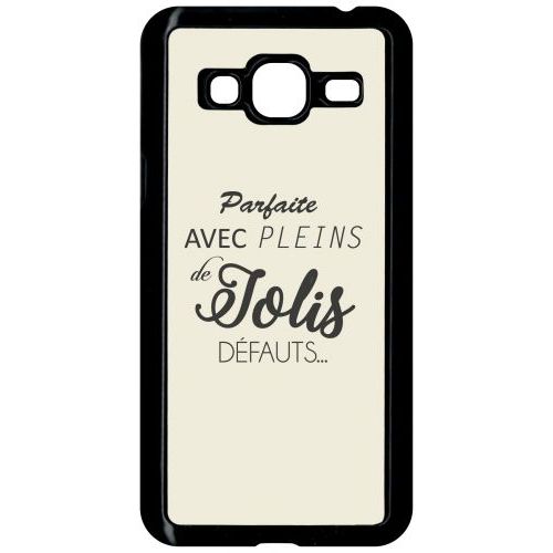 Coque Pour Smartphone - Parfaite Avec Pleins De Jolis Defauts Fond Beige 2 - Compatible Avec Samsung Galaxy J3 - Plastique - Bord Noir
