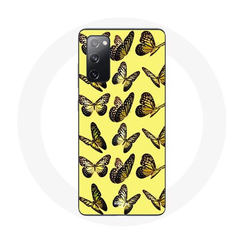 Coque Pour Samsung Galaxy S20 Fe Papillons Fond Jaune