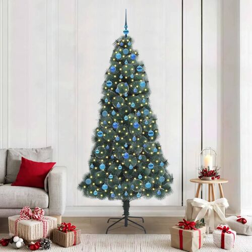 vidaXL Arbre de Noël artificiel pré-éclairé avec ensemble de boules