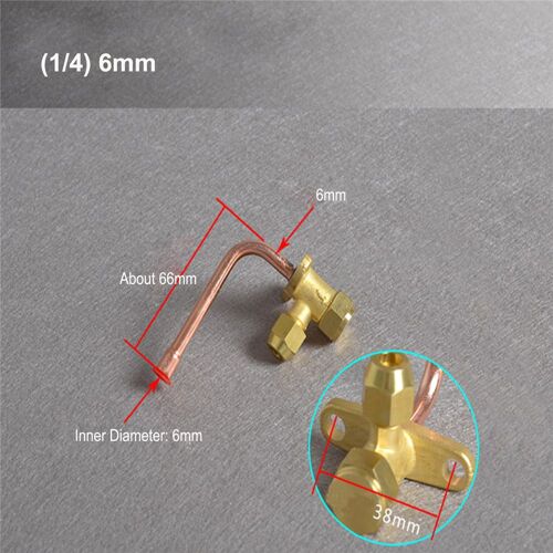 Valve de climatiseur épaissie en cuivre, filetage BSP, Tube évasé à 3 voies, vanne d'expansion fendue pour climatiseur, 1 pièce