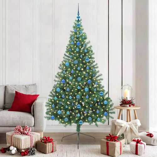 vidaXL Sapin de Noël artificiel pré-éclairé Vert 210 cm PVC