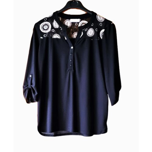 Tunique Cache-Cache Taille 38 Noire Avec Dentelle Tbe