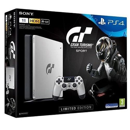 Console Sony Ps4 Slim 1 To Argent + Gran Turismo Sport +  Qui Es-Tu ?