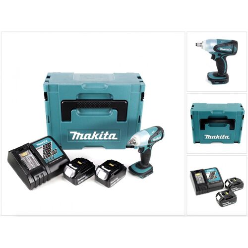 Makita DTW 251 RTJ 18V Boulonneuse à chocs sans fil 230 Nm avec boîtier Makpac + 2x Batteries BL1850 5,0 Ah + Chargeur DC18RC