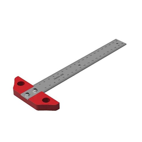 8 pouces / 200 mm métrique pouce système en forme de T règle de ligne de tirage Travail du bois multifonctionnel Règle à angle droit