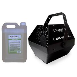 Machine à bulles Noir grand débit IBIZA LIGHT LBM-10 pour mariages, soirées, Dj, avec 5L de liquide