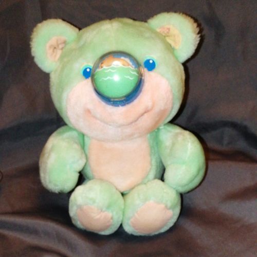 Peluche Ours Nosy Bears Hasbro Vert Rose Saumon Dauphin Saumon Vintage 1987