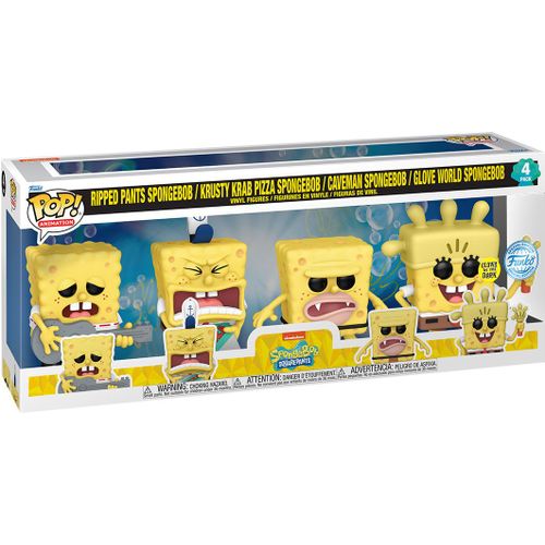 Figurine Funko Pop - Bob L'eponge - Bob L'eponge Pantalon Déchiré / Pizza / Homme Des Cavernes / Gant - Pack (84464)