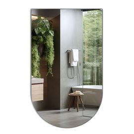 Tulup Classique Miroir en arc Ovale tronqué Décoratif 60 x 100 cm Industriel Mural Corps entier Miroir de maquillage de maquilleur de rasage pour Chambre à coucher Salon Toilettes Bureau