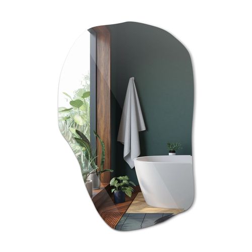 Tulup Miroir Suspendu Irrégulier Organique Classique décoratif mural 70 cm x 45 cm pour mur Unique Miroir de maquillage de maquilleur de rasage pour Salle de bain Salon Chambre à coucher
