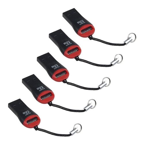 Farfi 5pcs Portable USB 2.0 Tf Flash Memory Micro Sd Card Reader Adapter pour ordinateur portable